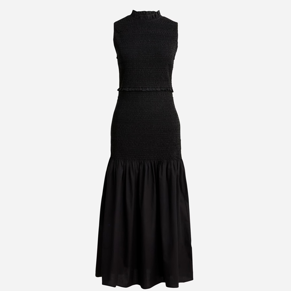J. Crew Black Midi Dress